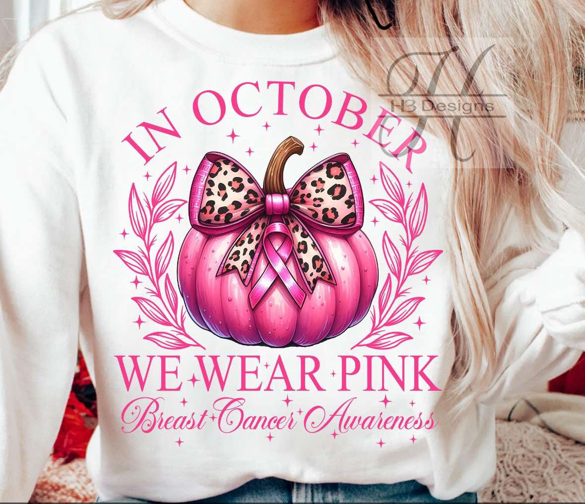 In October We Wear Pink Pumpkin Tee