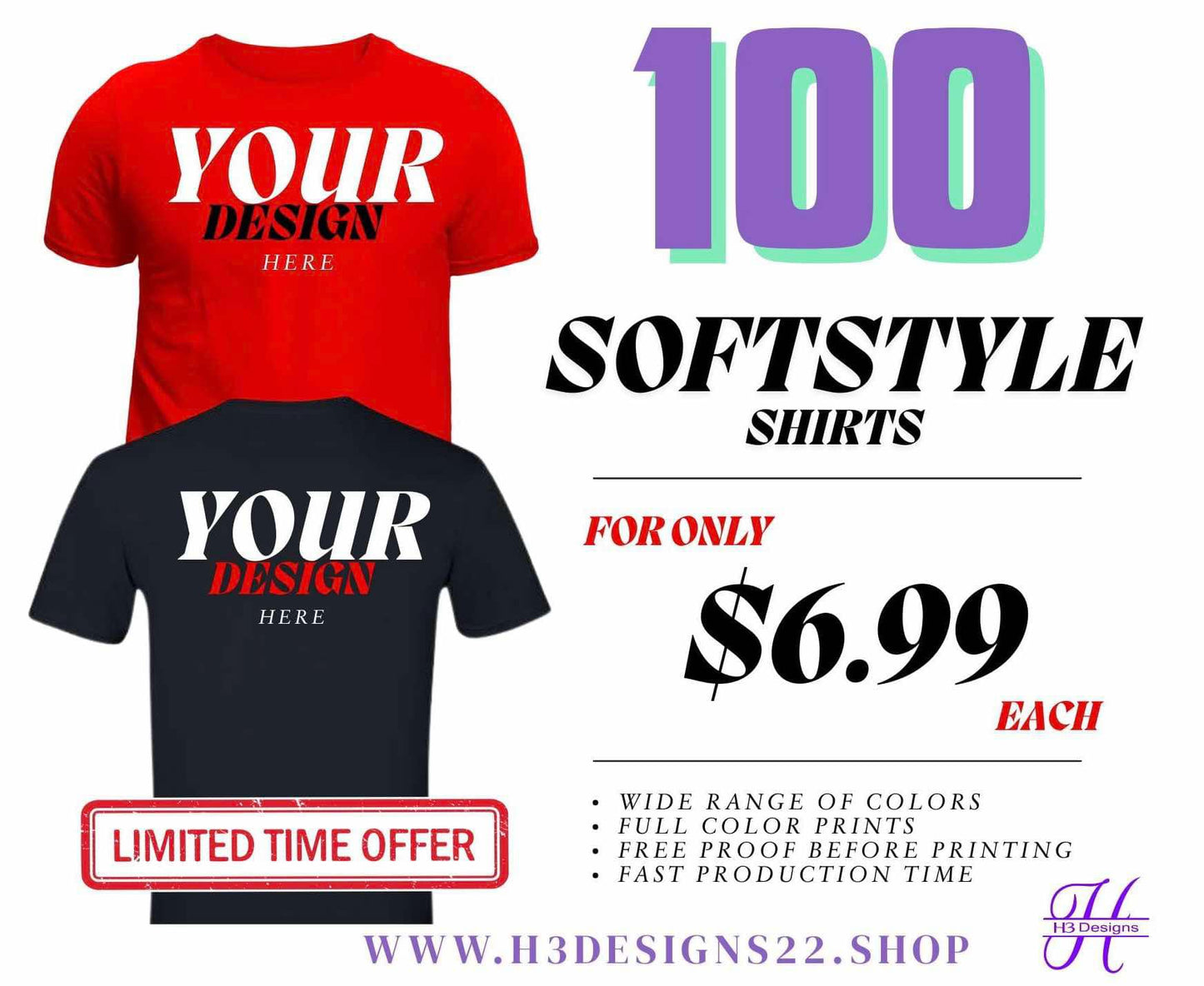 100 Softstyle Shirts Order