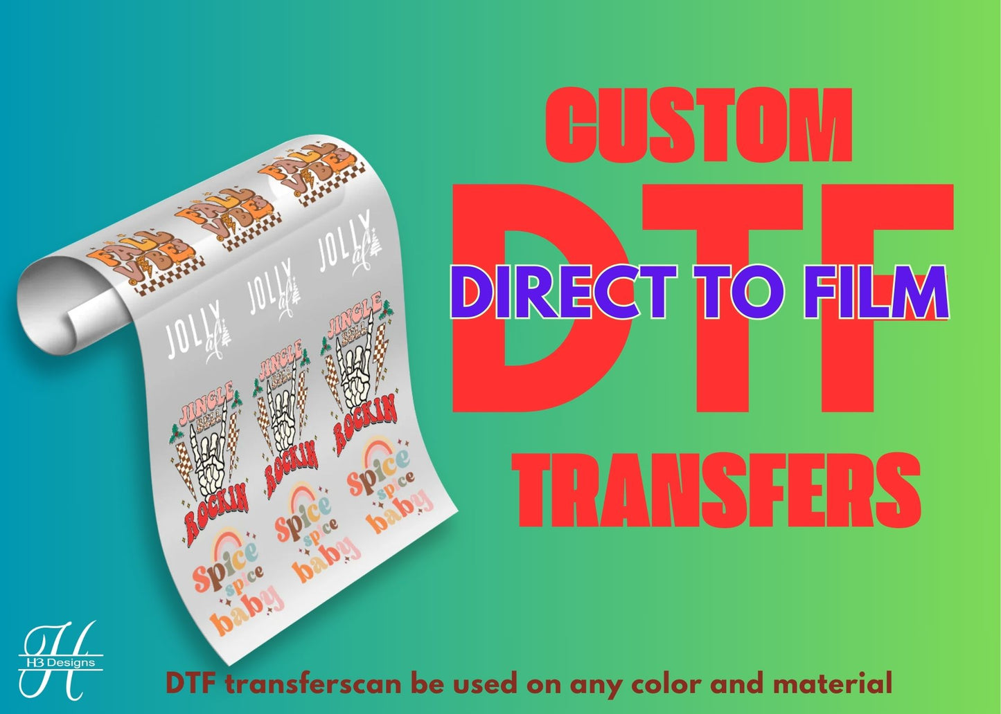 Custom Gang DTF Transfers