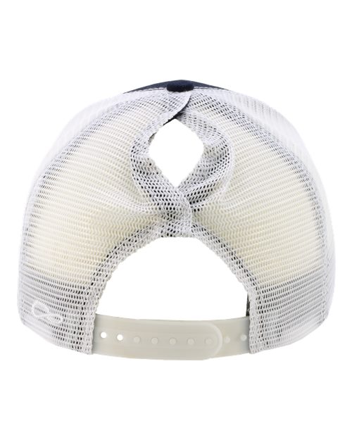 NAVY Gators with heart PONYTAIL hat