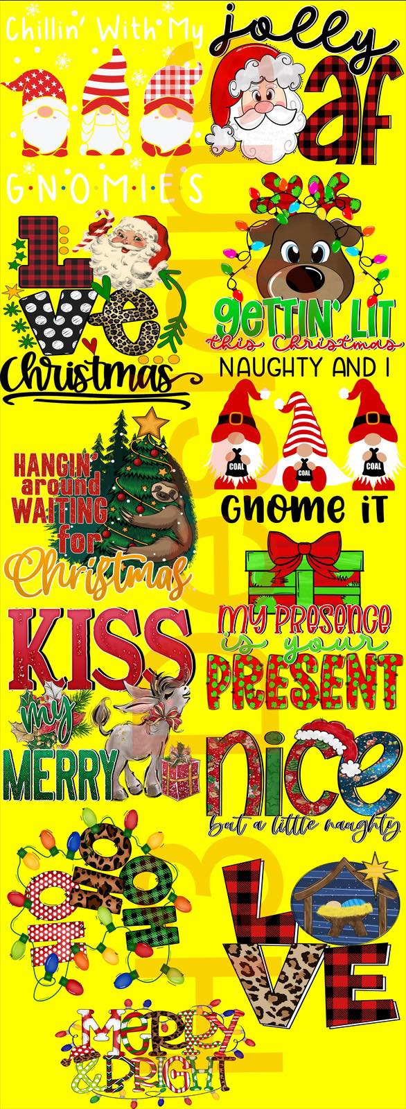 ADULT Christmas Themed DTF Gang Sheet