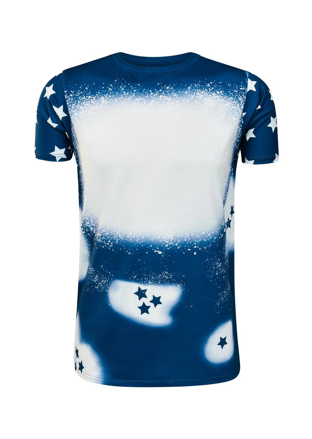 FOURTH OF JULY STARS NAVY BLANK FAUX BLEACHED TOP