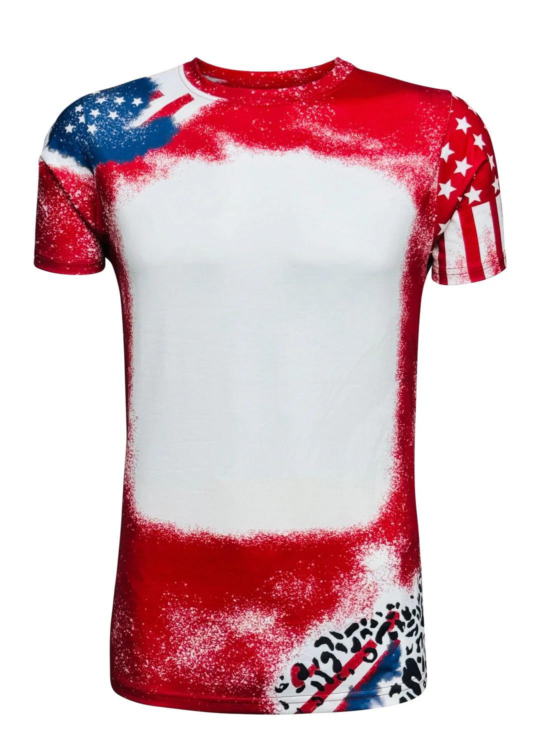 4TH OF JULY STARS & STRIPES FAUX BLEACHED TOP