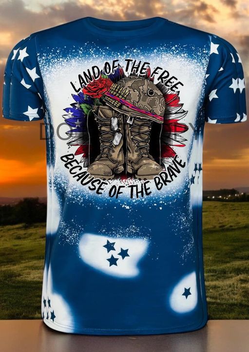 Land of the free because of the brave stars tee