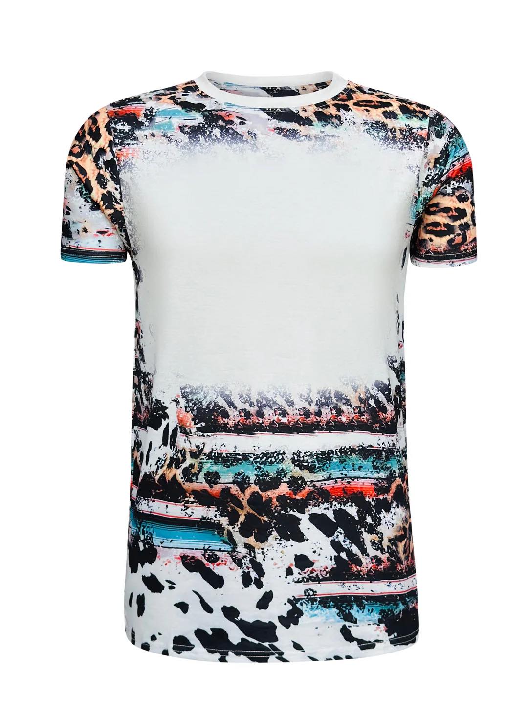 COW SERAPE CHEETAH BLANK FAUX BLEACHED TOP