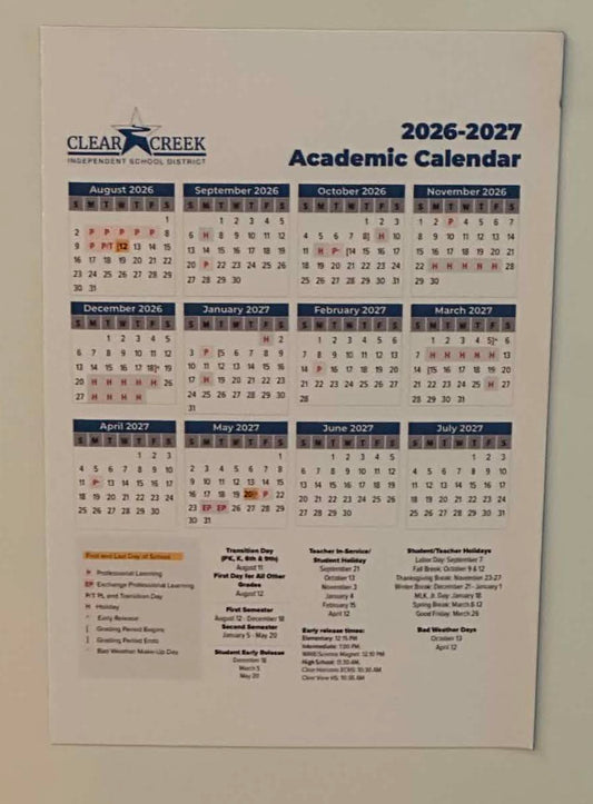 2026-2027 Magnetic Academic Calendar