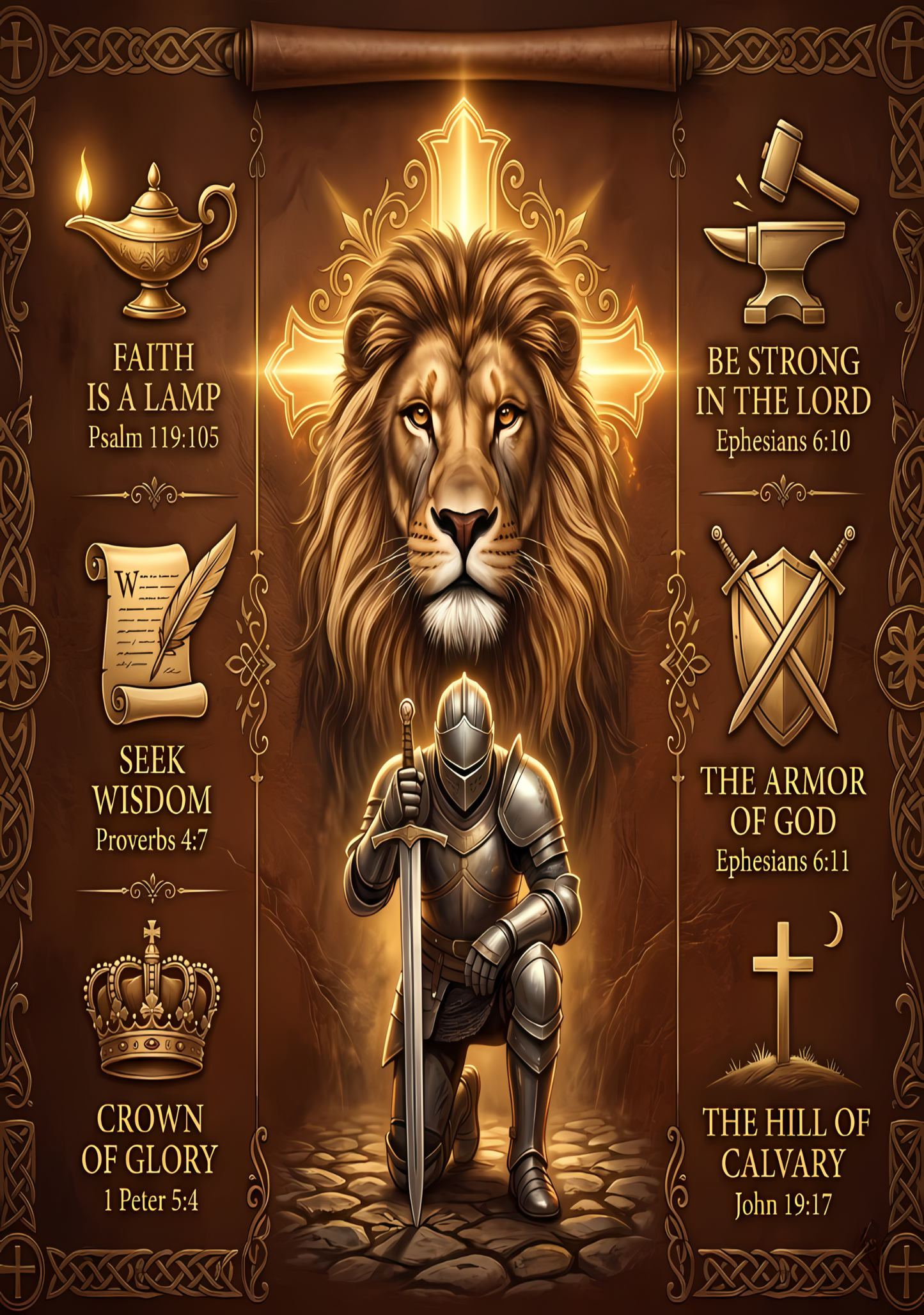 Faith Lion Armor Cover Stickers Set