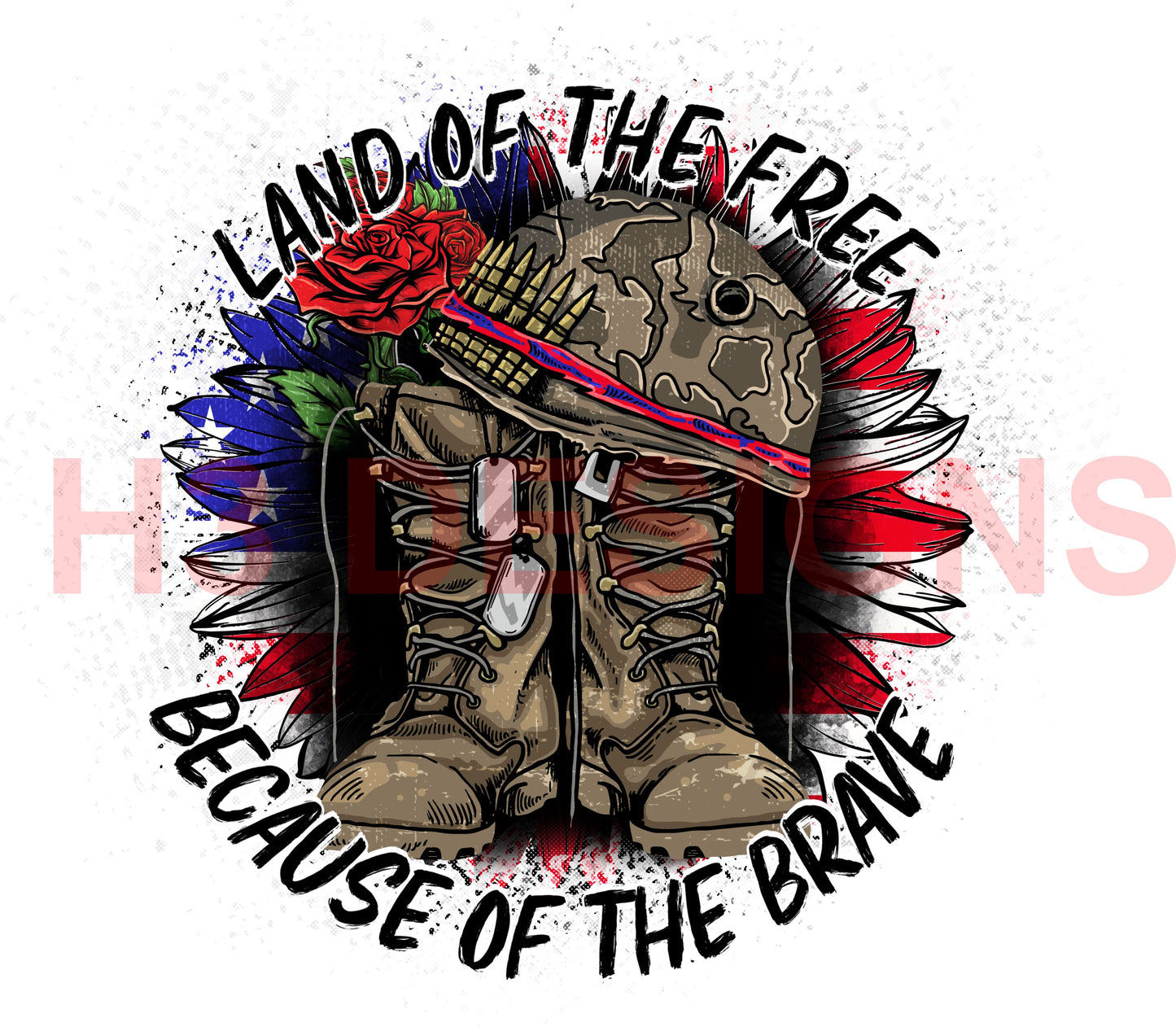 Land of the free because of the brave Sublimation Transfer