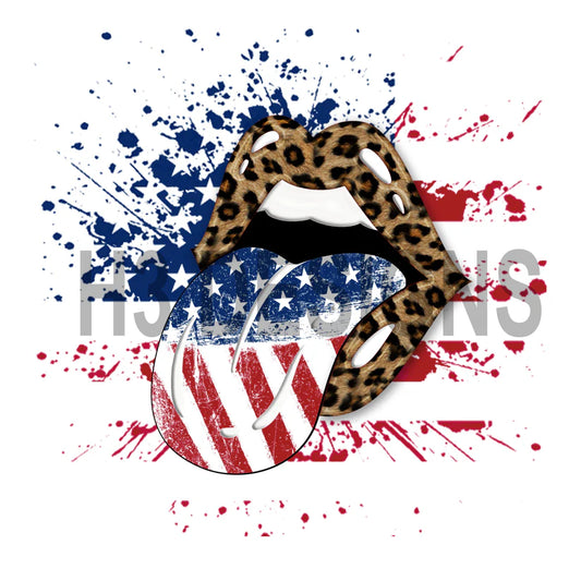 Patriotic Lips Sublimation Transfer