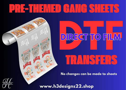 Halloween Characters PRE-THEMED DTF GANG SHEET