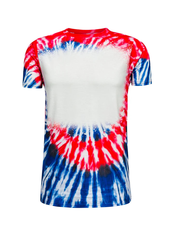 4TH OF JULY TIE DYE FAUX BLEACHED TEE