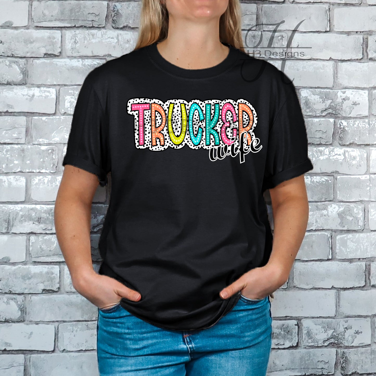 Trucker Wife Dalmation Dots Tee