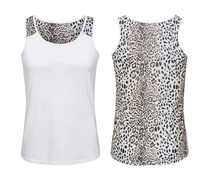 White Cheetah Shaded Tank