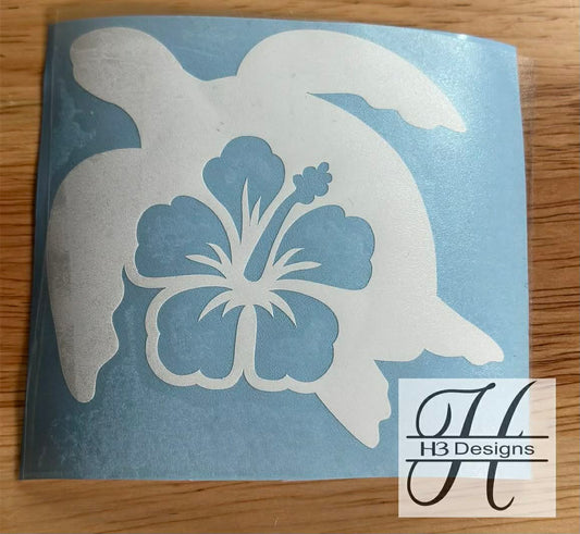 Hibiscus Turtle Decal