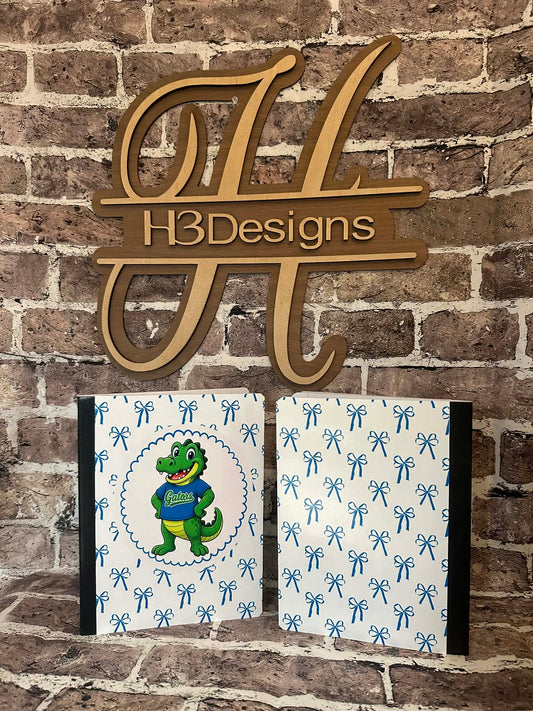 White with Blue Bows Gators