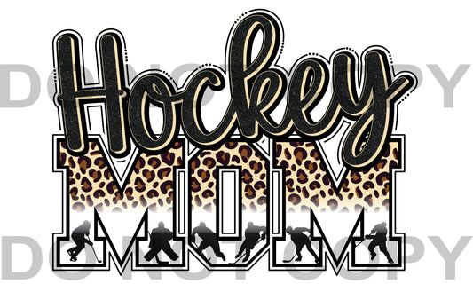 Leopard Hockey Mom DTF Transfer